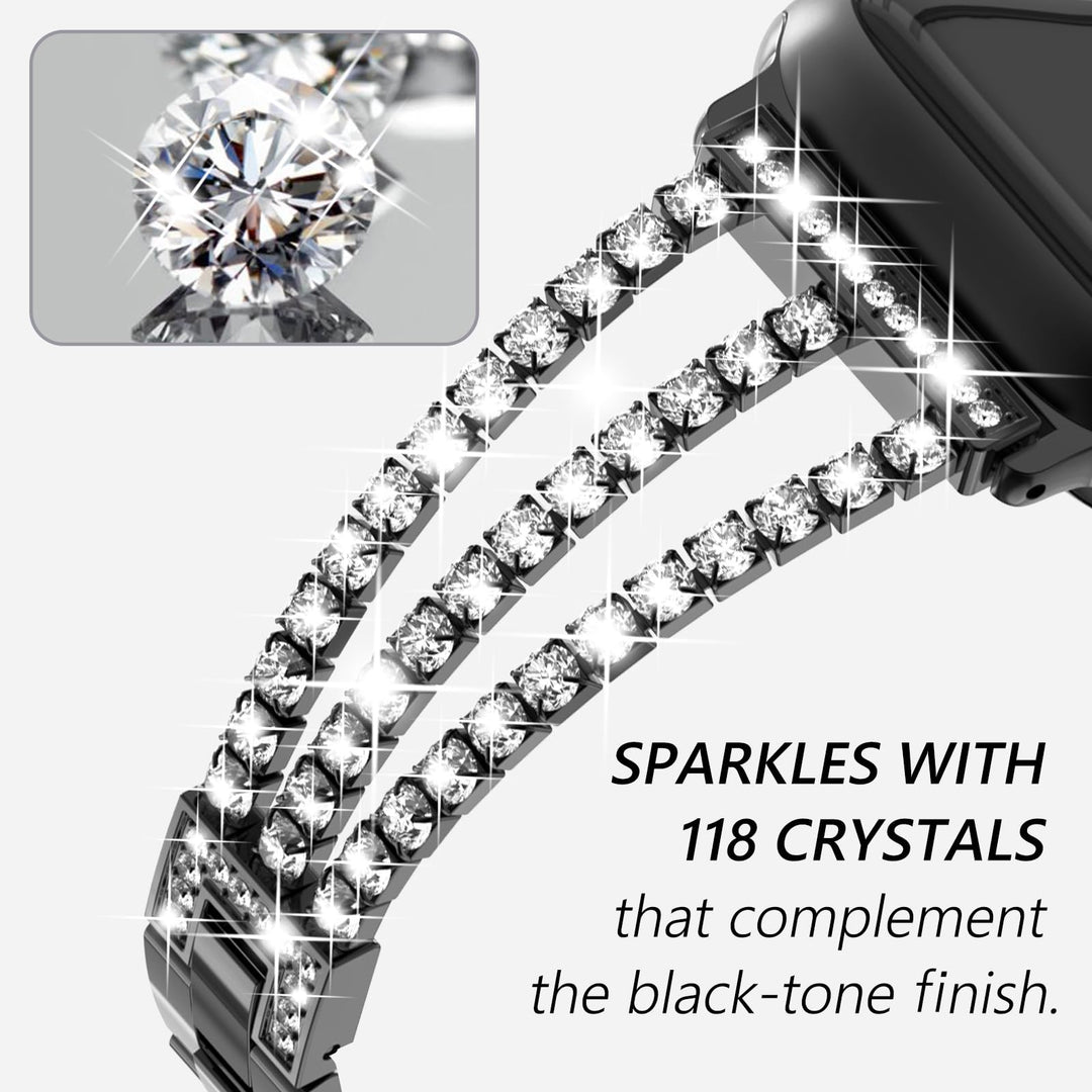 CALORA_ Diamanten Schakelarmband voor Apple Watch met Luxe Design