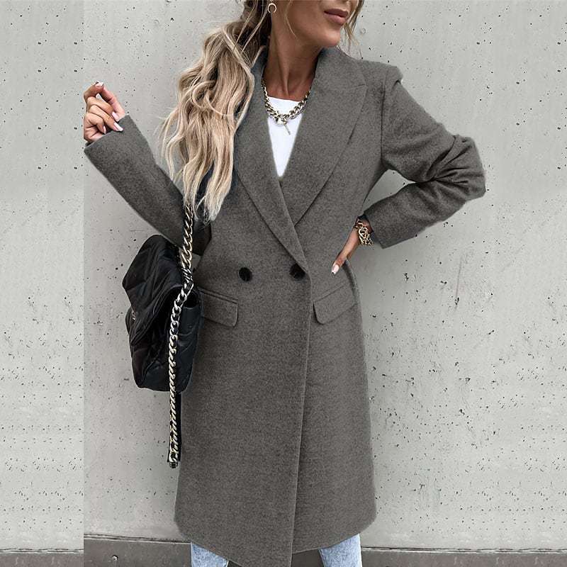 Diane | Elegante trenchcoat met knopen voor dames-Zomer Jassen-Calora-Grijs-S-Calora