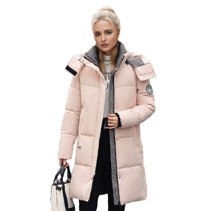 CALORA_ Dik Halflange Winterjas met Capuchon voor Dames in Grote Maten