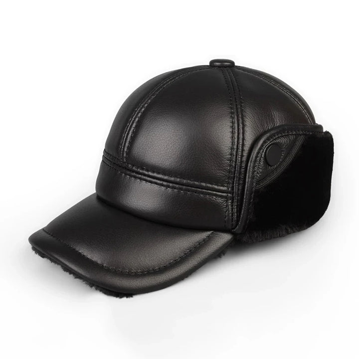 Dikke Leren Winter Pet Muts met Velvet Oorkappen-Petten-Calora-Zwart-59-60cm-Calora