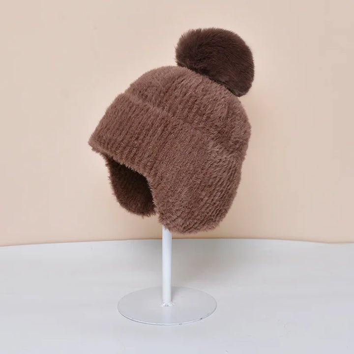 Dikke Warme Gebreide Winter Herfst Muts voor Dames-Petten-Calora-Bruin-56-59cm-Calora