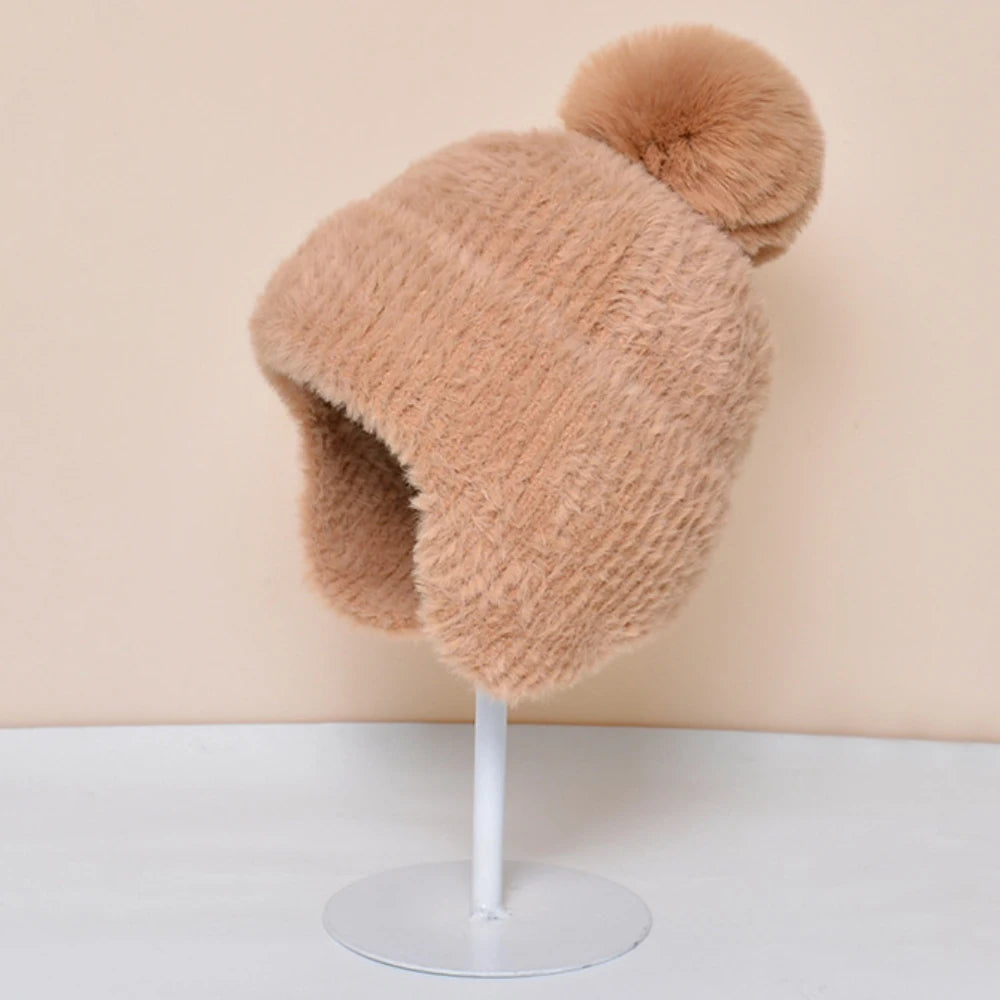 Dikke Warme Gebreide Winter Herfst Muts voor Dames-Petten-Calora-Khaki-56-59cm-Calora