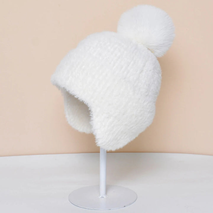 Dikke Warme Gebreide Winter Herfst Muts voor Dames-Petten-Calora-Wit-56-59cm-Calora