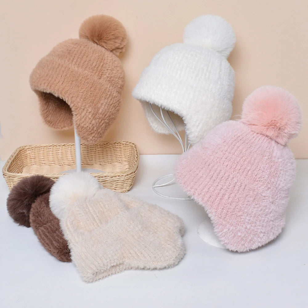 Dikke Warme Gebreide Winter Herfst Muts voor Dames-Petten-Calora-Zwart-56-59cm-Calora