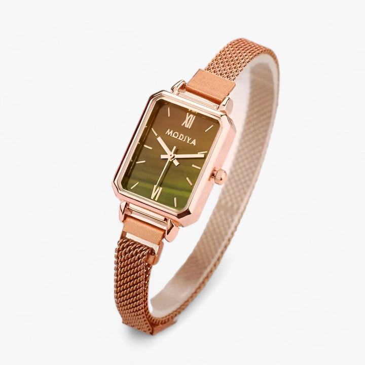Diora | Elegante Vierkant Horloge met Magneetarmband-Horloges-Calora-Bruin-Calora