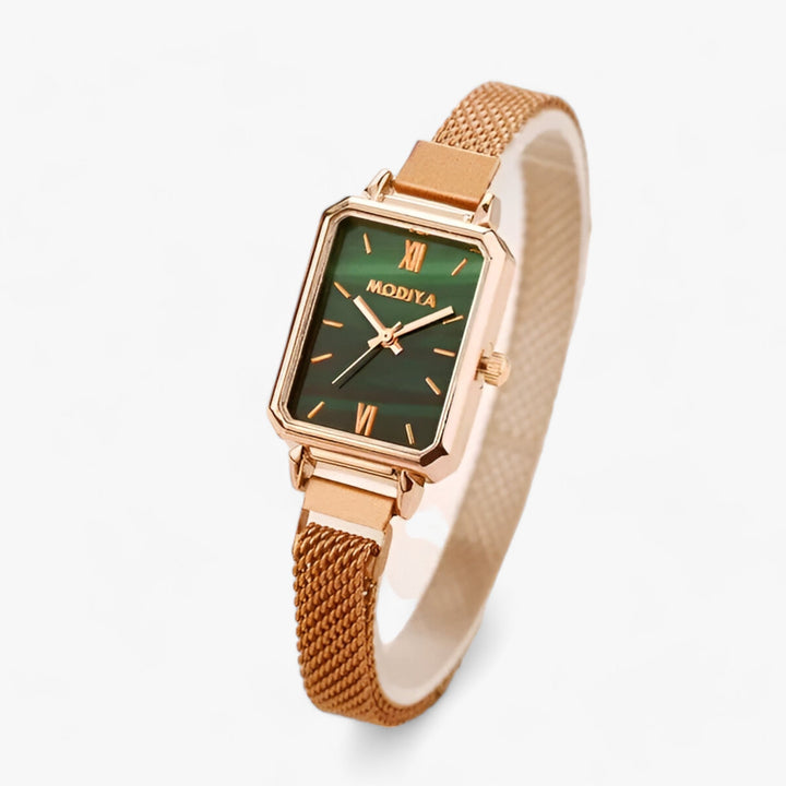 Diora | Elegante Vierkant Horloge met Magneetarmband-Horloges-Calora-Groen-Calora
