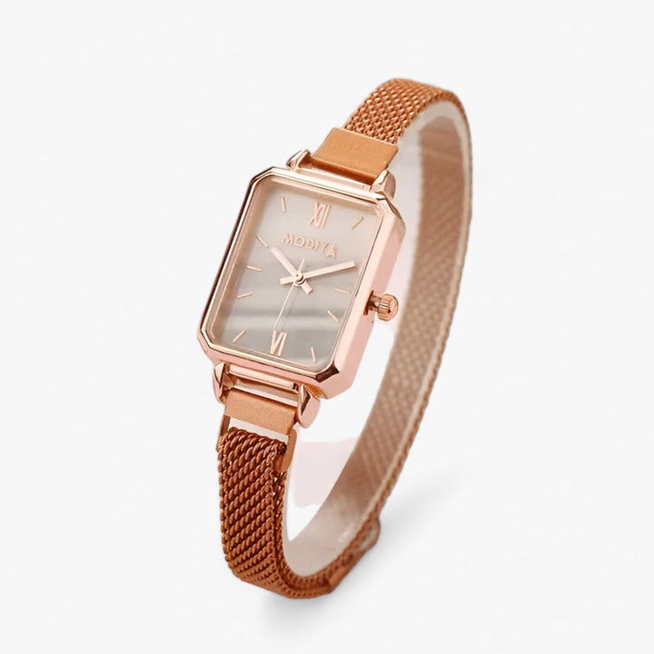 Diora | Elegante Vierkant Horloge met Magneetarmband-Horloges-Calora-Wit-Calora