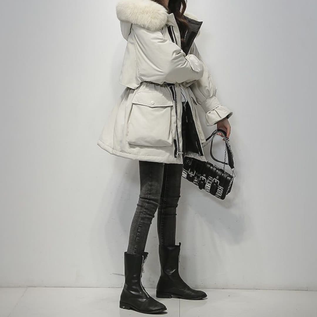 CALORA_ Diorélla Luxueuze Parka met bontkraag voor Dames