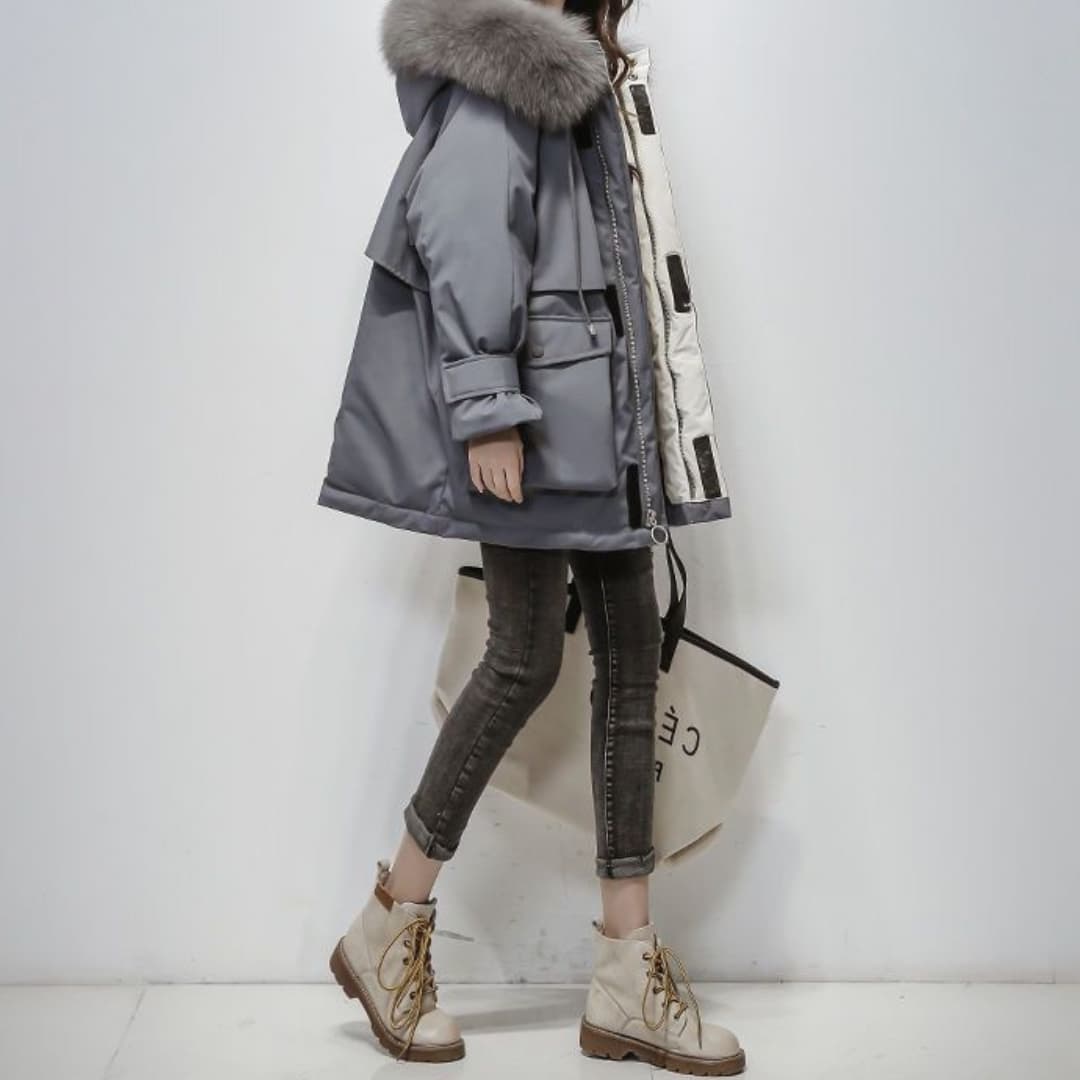 CALORA_ Diorélla Luxueuze Parka met bontkraag voor Dames