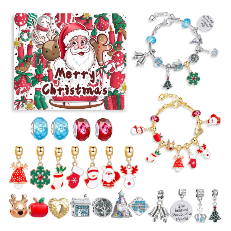 CALORA_ DIY Kerst Adventskalender Armband Surprise Blind Box Set voor Meisjes