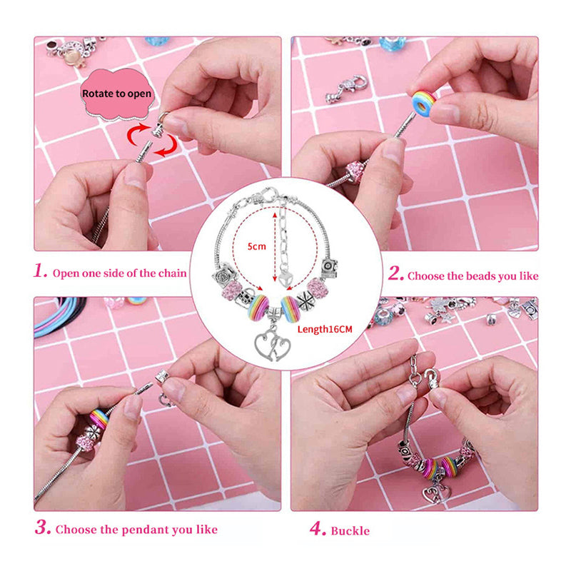 CALORA_ DIY Kerst Adventskalender Armband Surprise Blind Box Set voor Meisjes