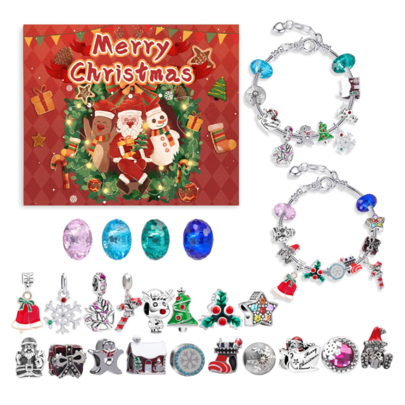 CALORA_ DIY Kerst Adventskalender Armband Surprise Blind Box Set voor Meisjes