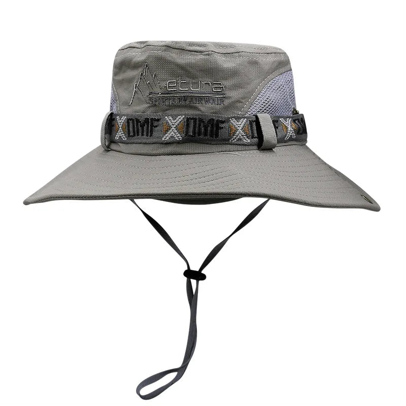 DMF - Karper | Zomer UV Safari Visser Hoed-Petten-Calora-Grijs Mesh-55-60cm-Calora