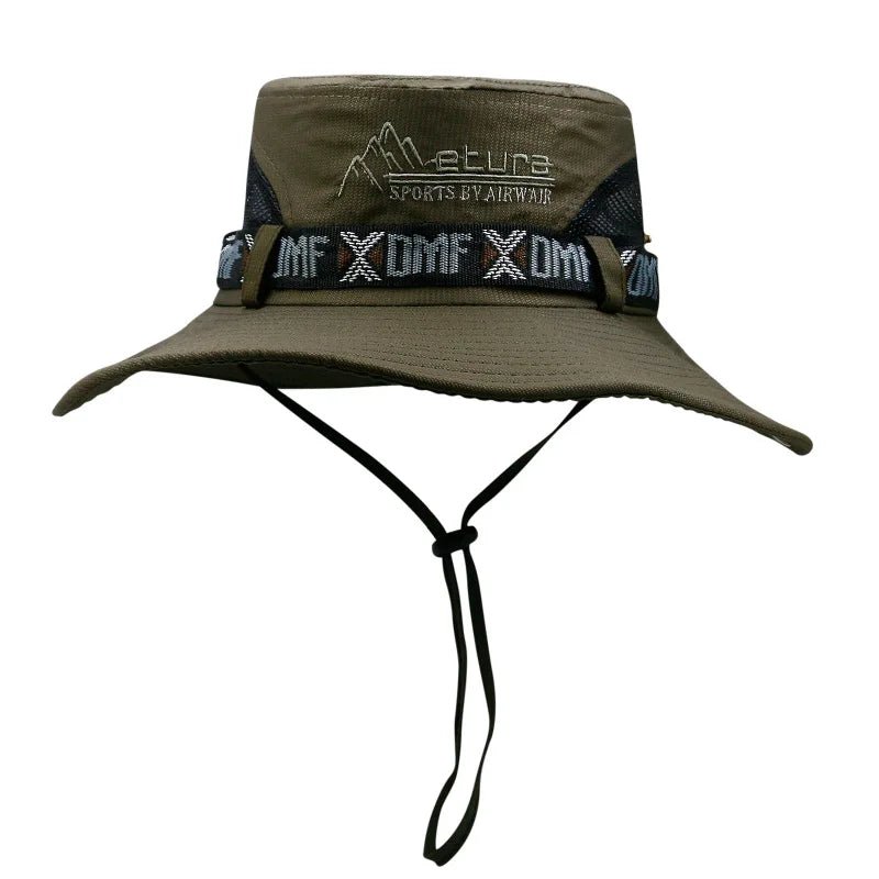 DMF - Karper | Zomer UV Safari Visser Hoed-Petten-Calora-Leger Groen Mesh-55-60cm-Calora