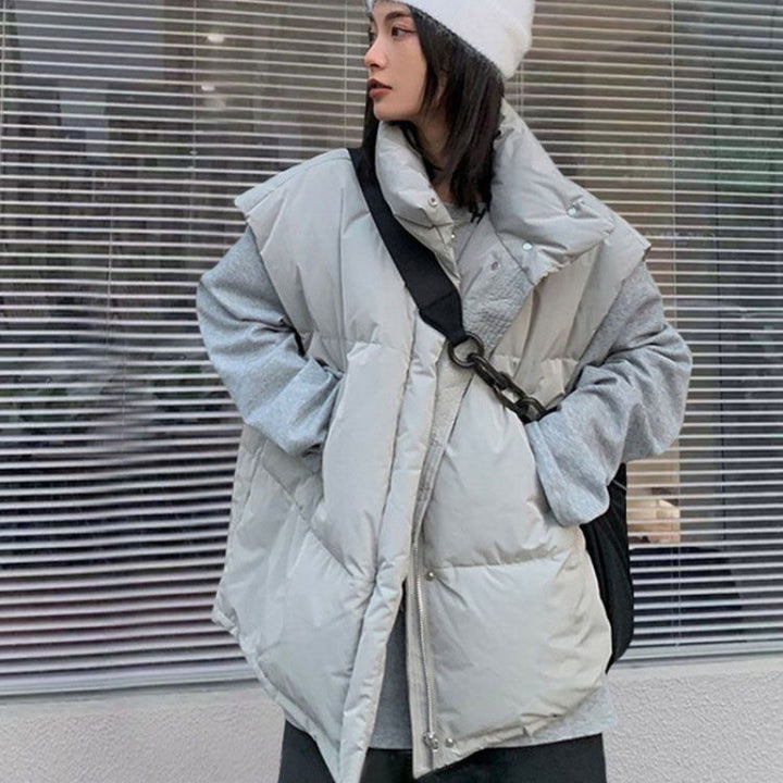 CALORA_ Donzen Katoenen Dames Vest met Opstaande Kraag