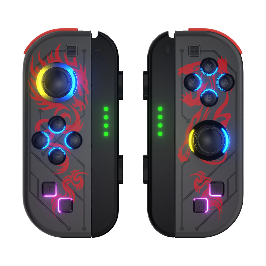 Draadloze Bluetooth Gamecontroller met LED verlichting voor Switch-Elektronica/Gadgets-Calora-Grijs LED-Calora