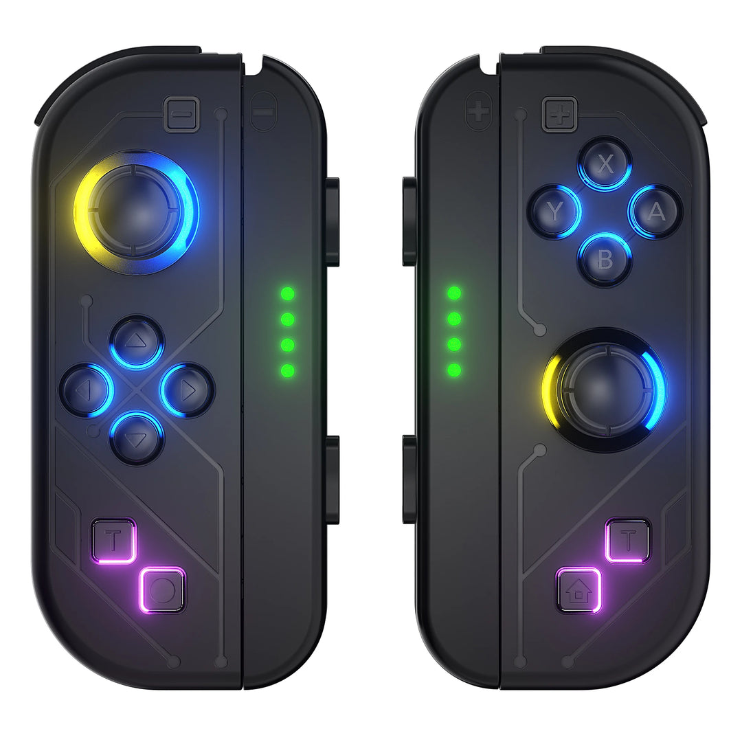Draadloze Bluetooth Gamecontroller met LED verlichting voor Switch-Elektronica/Gadgets-Calora-Zwart LED-Calora