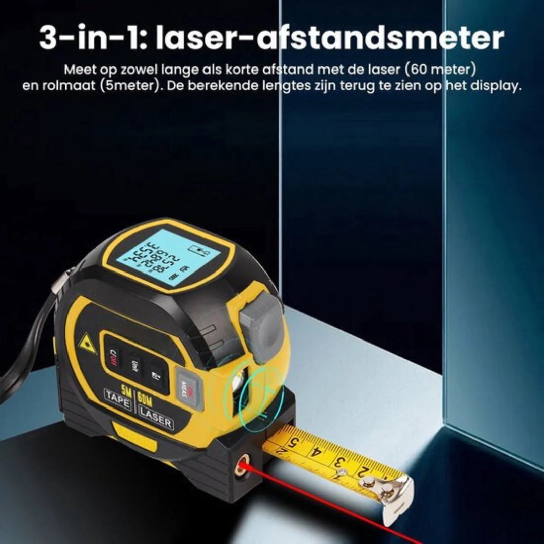 Duratex | 3-in-1 Infrarood Laser Meetlint - Laser & Traditioneel Rolmaat in eén-Elektronica/Gadgets-Calora-Geel-40M-Calora