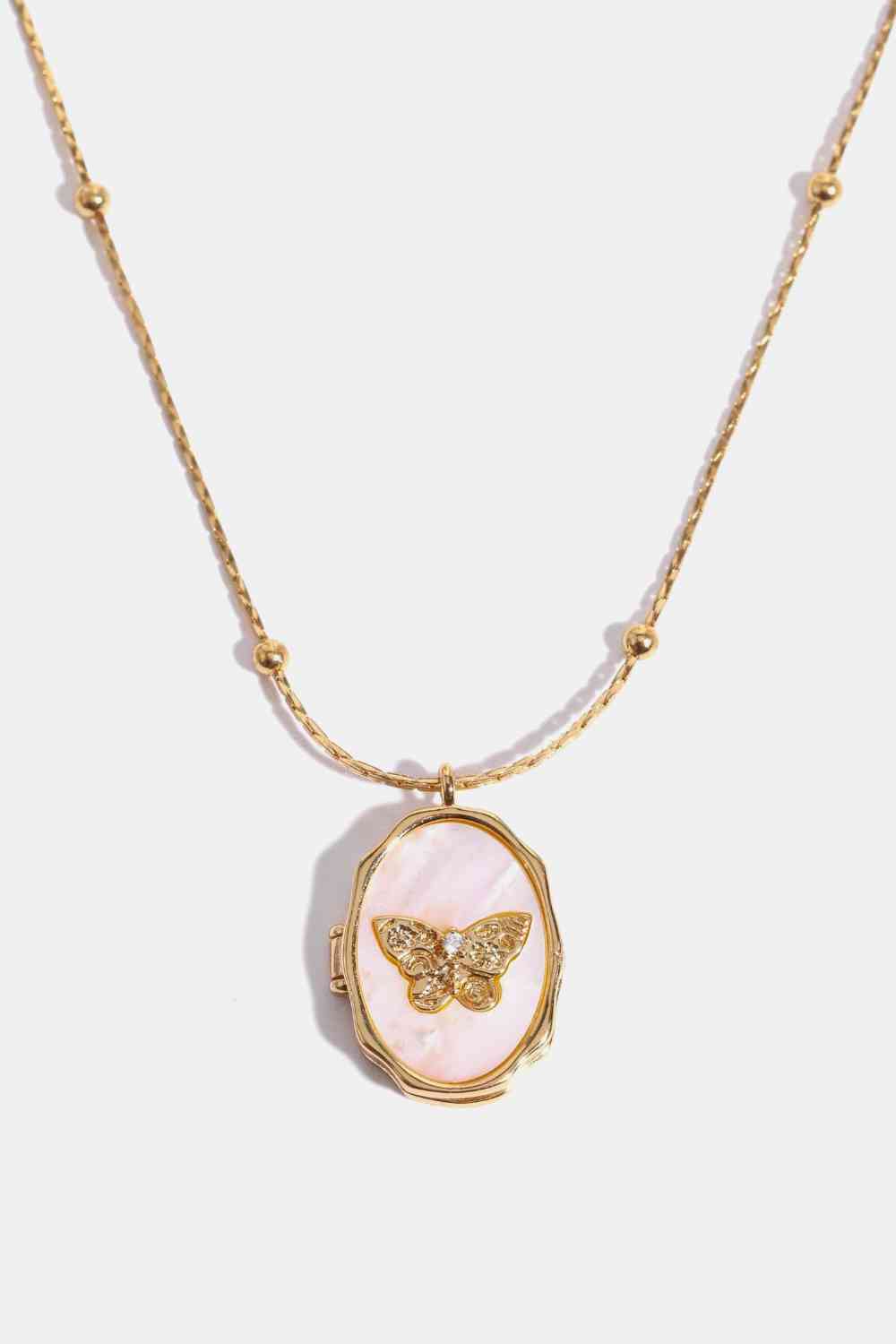 Éclat | Vintage Vlinder Ontwerp Medaillon Ketting met Strass-Kettingen-Calora-Goud-One Size-Calora
