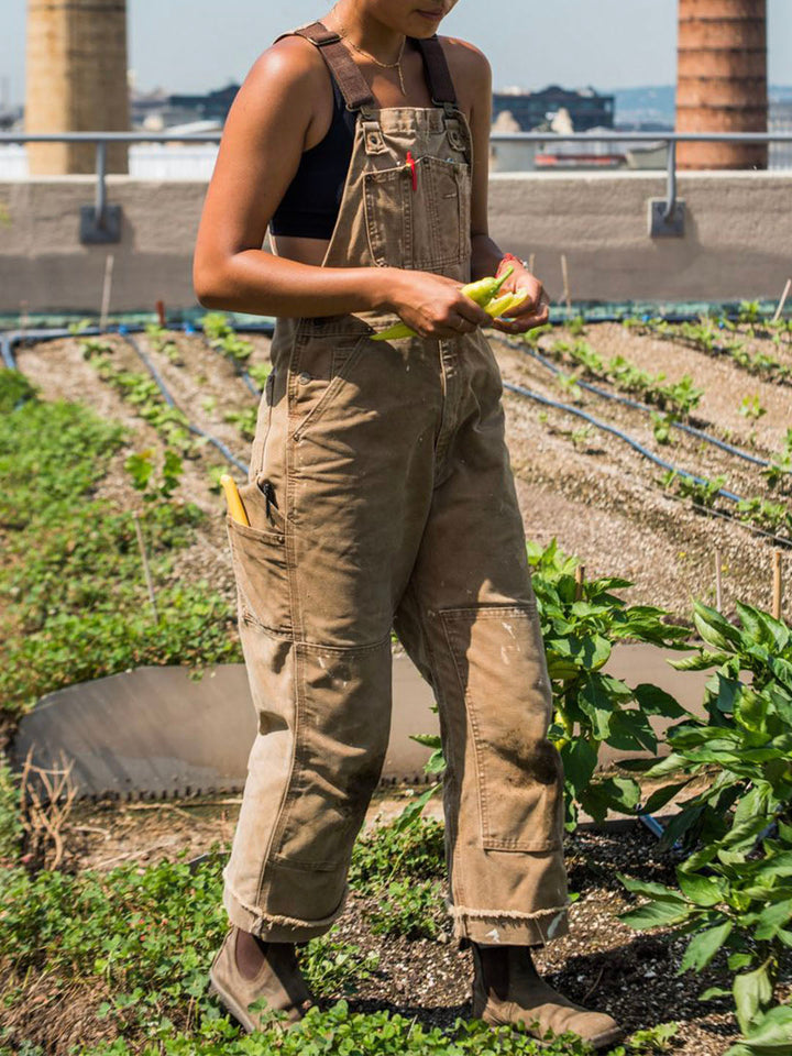 CALORA_ Eend Bib Overall Canvas Werkoutfit Dungarees met Verstelbare Banden