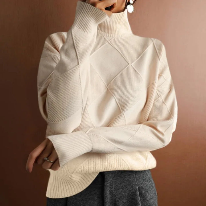 Effen gebreide Col trui voor dames-Blazers & Vesten-Calora-Felpaars-S-Calora
