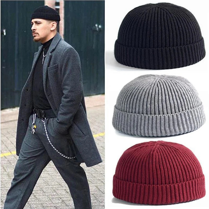 Effen Herfst Winter Beanie Muts-Petten-Calora-Grijs-One Size-Calora