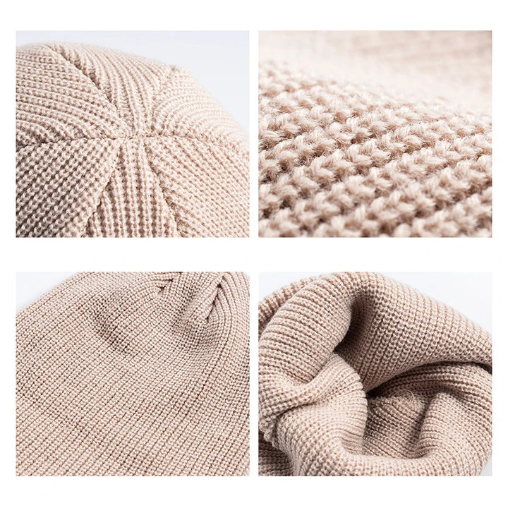 Effen Herfst Winter Beanie Muts-Petten-Calora-Grijs-One Size-Calora