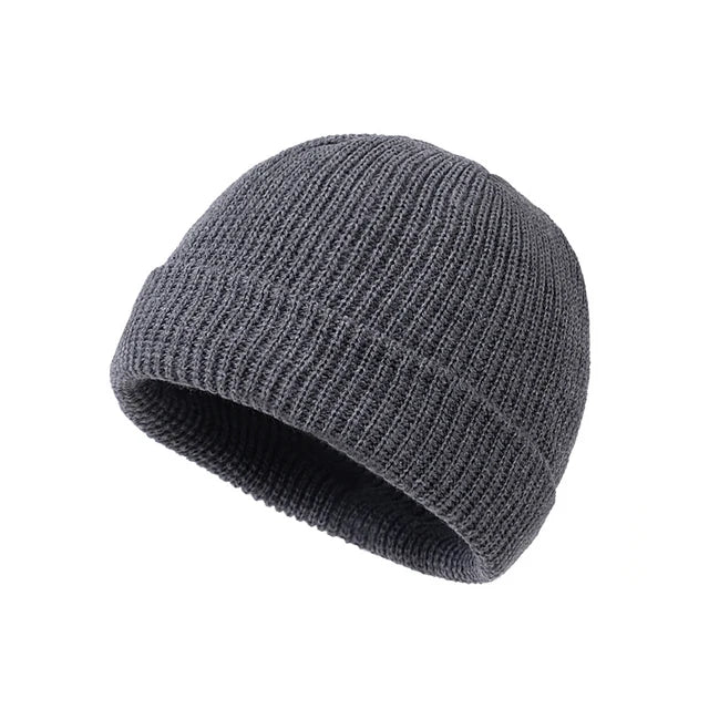 Effen Herfst Winter Beanie Muts-Petten-Calora-Grijs-One Size-Calora