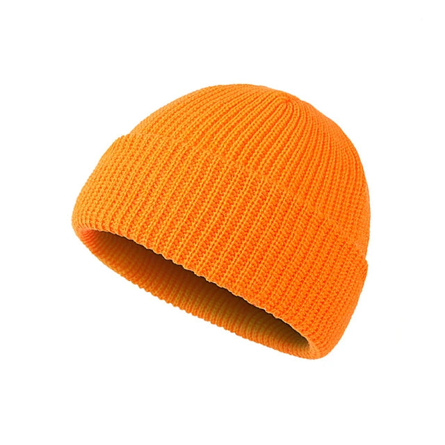 Effen Herfst Winter Beanie Muts-Petten-Calora-Oranje-One Size-Calora