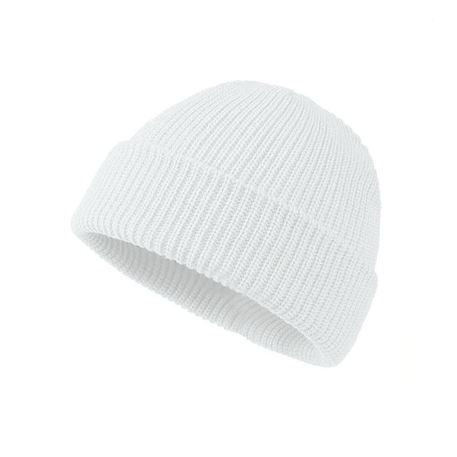 Effen Herfst Winter Beanie Muts-Petten-Calora-Wit-One Size-Calora