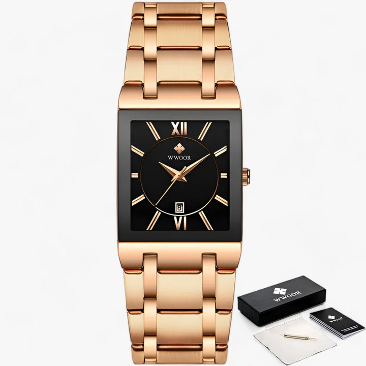 Elance | Dames Kwarts Horloge in Goud-Horloges-Calora-Roze Zwart-Calora