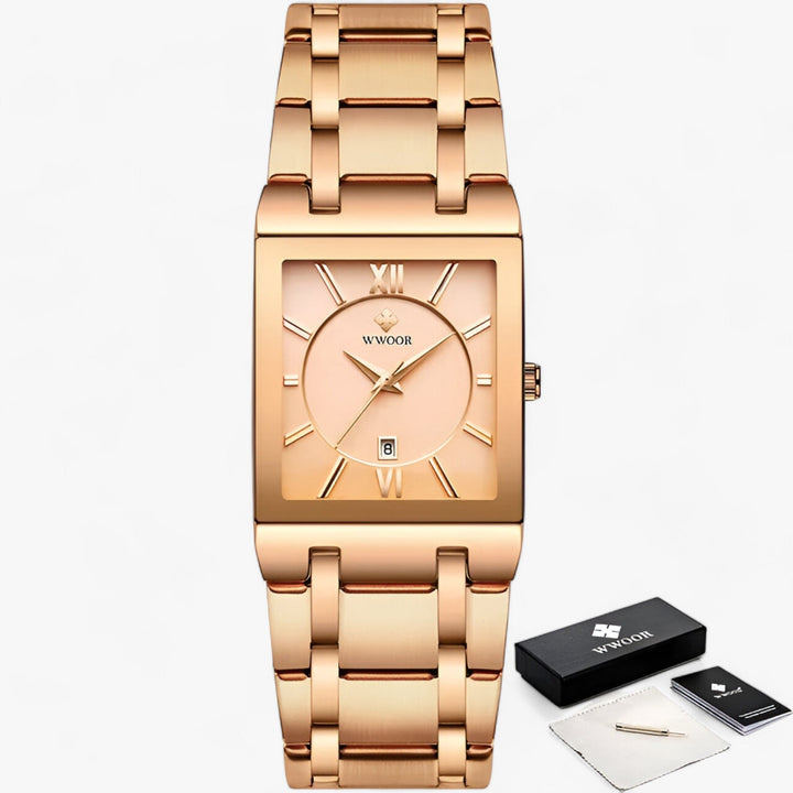 Elance | Dames Kwarts Horloge in Goud-Horloges-Calora-Veel rozen-Calora