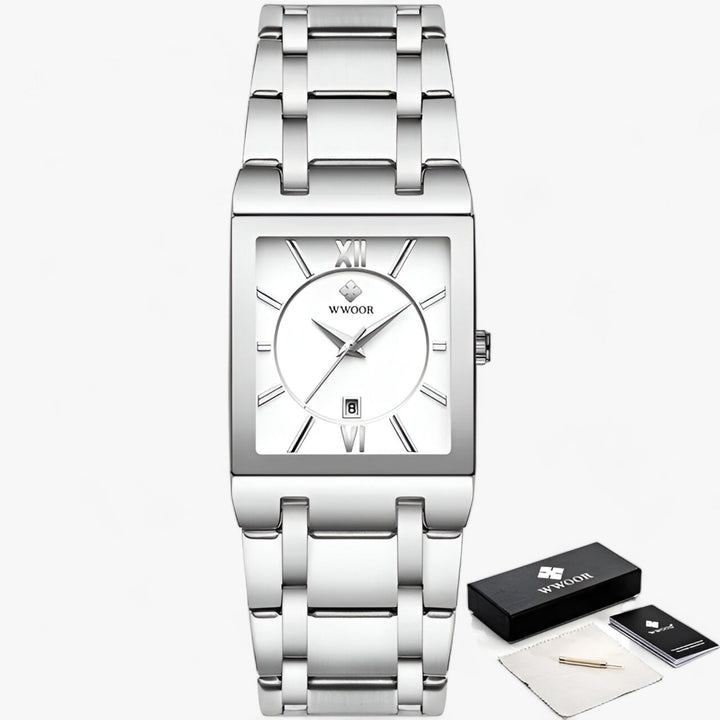 Elance | Dames Kwarts Horloge in Goud-Horloges-Calora-Zilver Wit-Calora