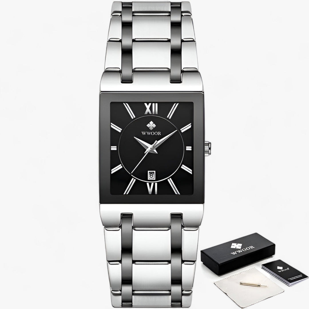 Elance | Dames Kwarts Horloge in Goud-Horloges-Calora-Zilver Zwart-Calora