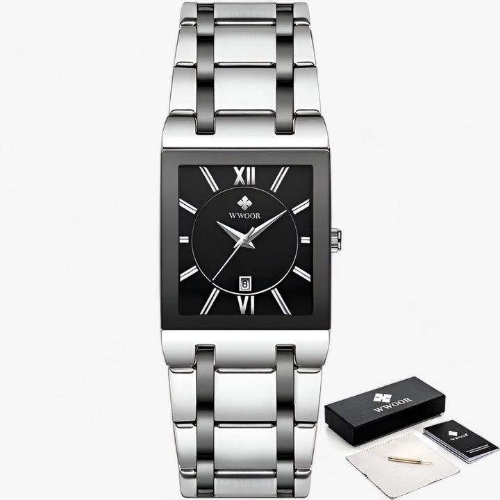Elance | Dames Kwarts Horloge in Goud-Horloges-Calora-Zilver Zwart-Calora