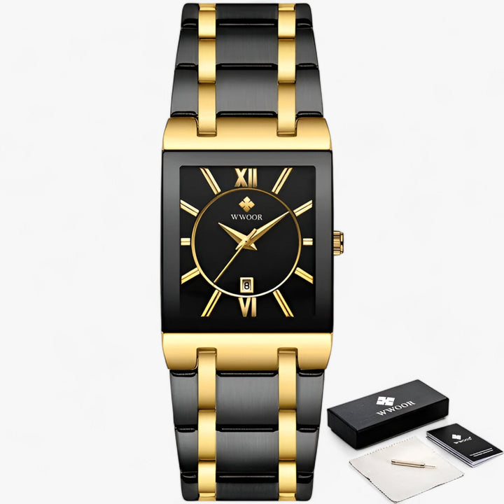 Elance | Dames Kwarts Horloge in Goud-Horloges-Calora-Zwart goud-Calora