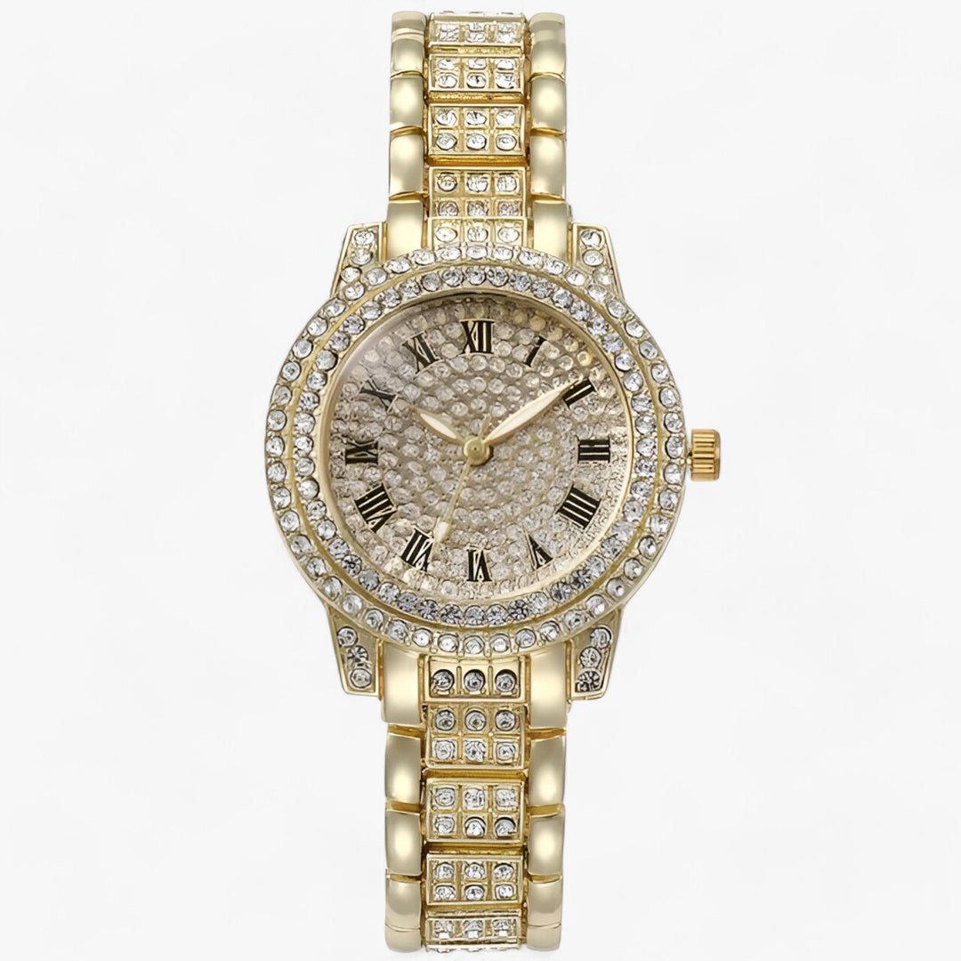 Elance | Rond Zirconia steentjes Horloge-Horloges-Calora-Goud-Calora