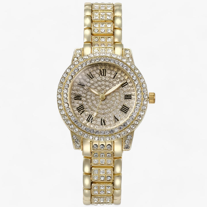 Elance | Rond Zirconia steentjes Horloge-Horloges-Calora-Goud-Calora
