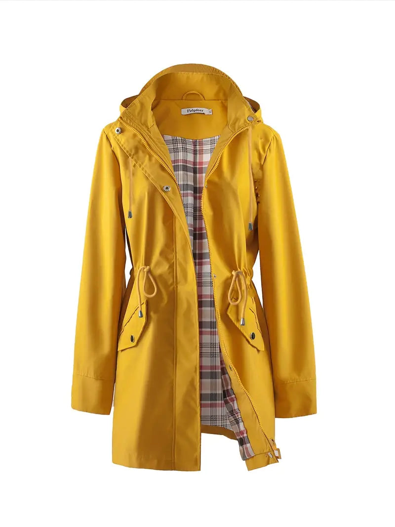 Elara | Casual winddichte trenchcoat met capuchon-Zomer Jassen-Calora-Geel-XS-Calora