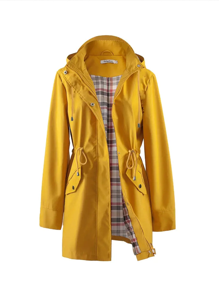 Elara | Casual winddichte trenchcoat met capuchon-Zomer Jassen-Calora-Geel-XS-Calora