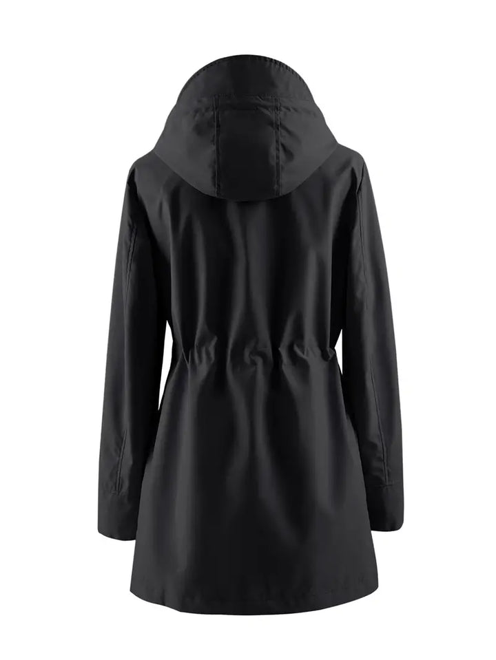 Elara | Casual winddichte trenchcoat met capuchon-Zomer Jassen-Calora-Rood-XS-Calora