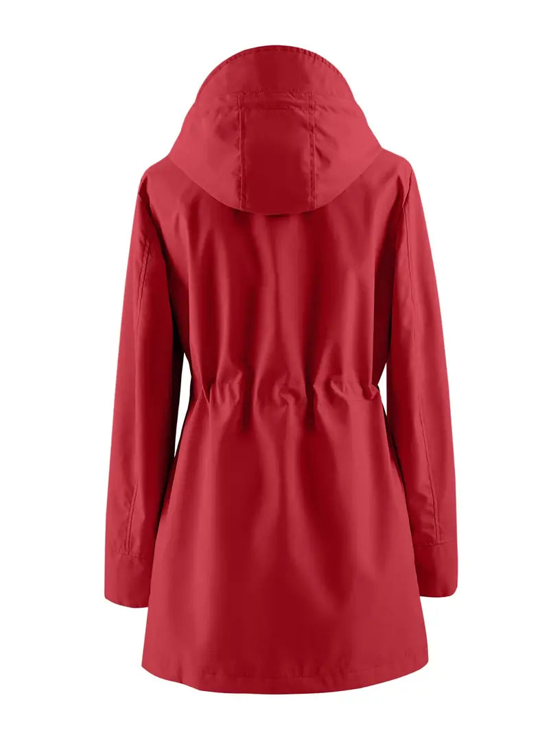 Elara | Casual winddichte trenchcoat met capuchon-Zomer Jassen-Calora-Rood-XS-Calora