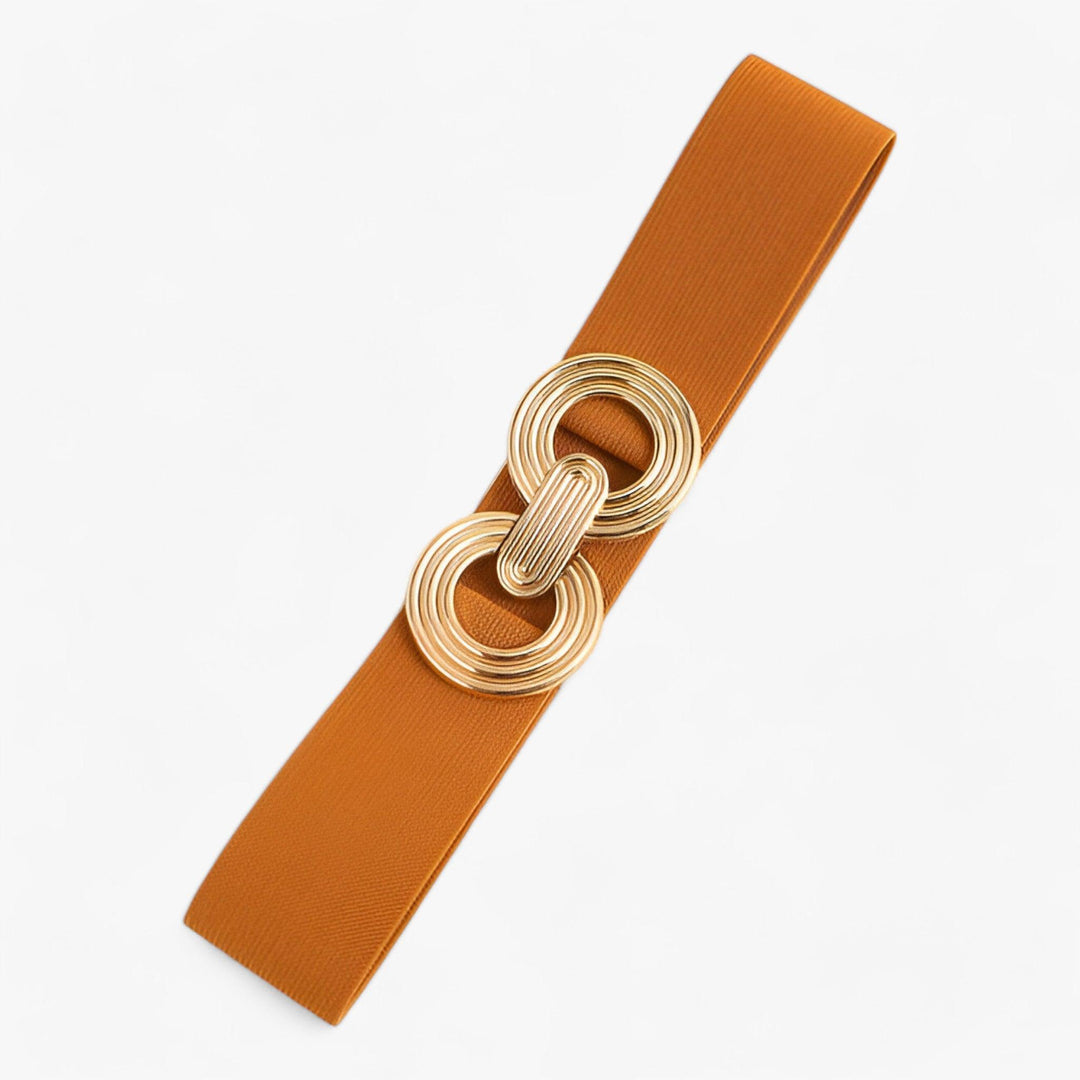 Elastische Tailleband met Ronde Gesp voor Dames-Handtassen-Calora-Camel-Calora