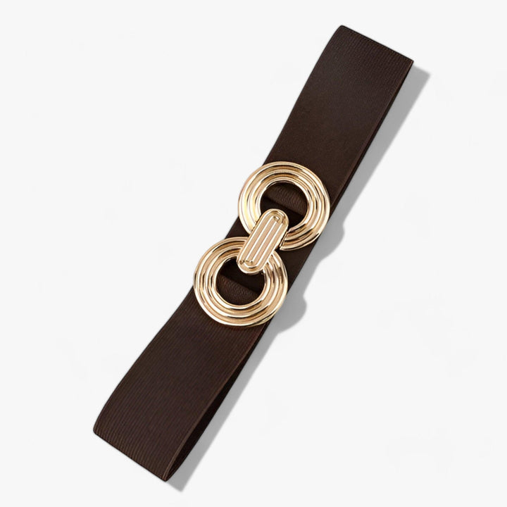 Elastische Tailleband met Ronde Gesp voor Dames-Handtassen-Calora-Koffie-Calora