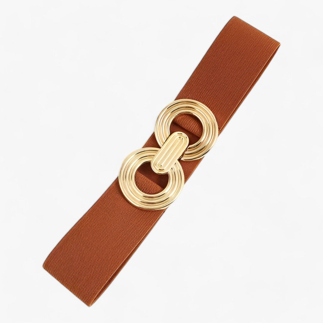 Elastische Tailleband met Ronde Gesp voor Dames-Handtassen-Calora-Lichtbruin-Calora