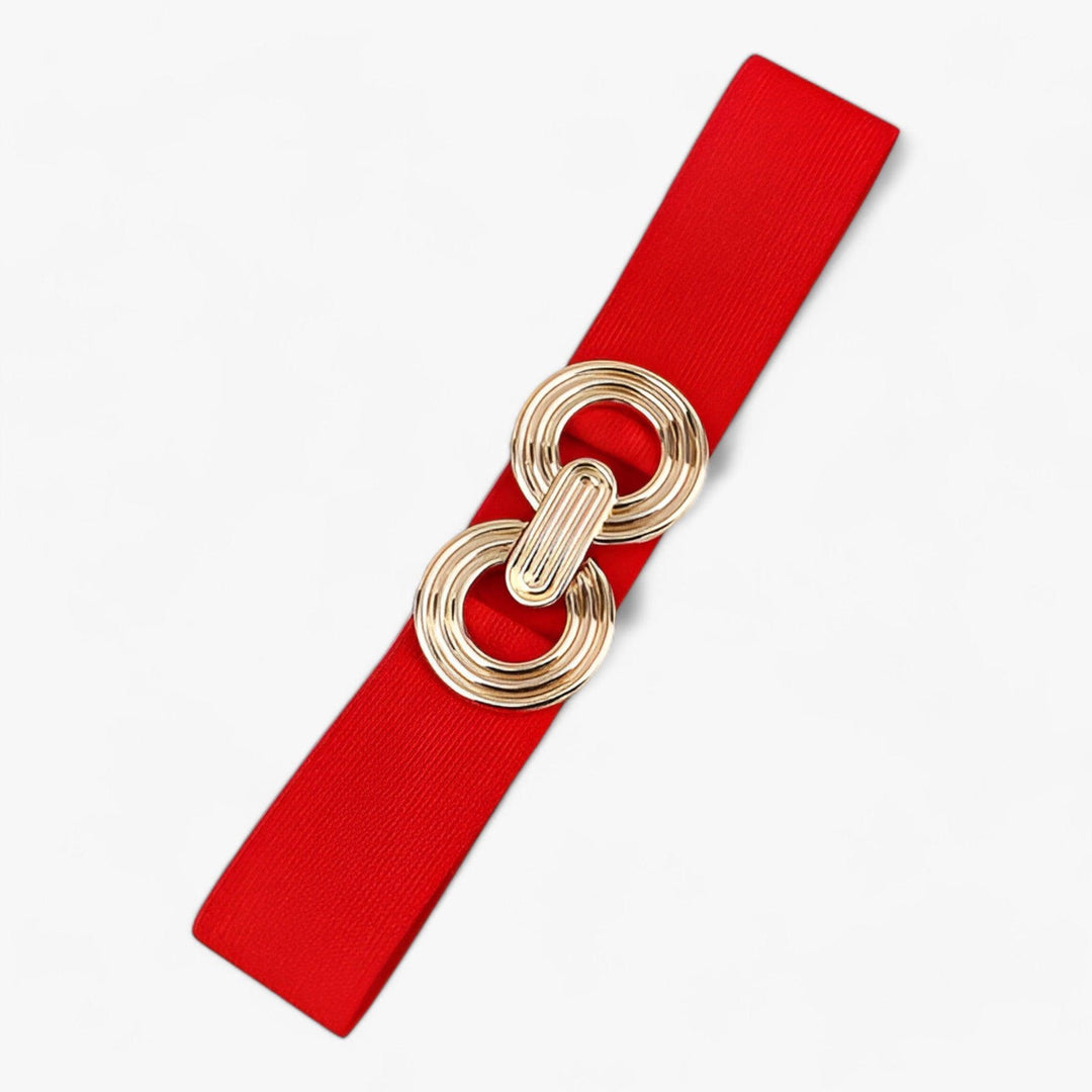 Elastische Tailleband met Ronde Gesp voor Dames-Handtassen-Calora-Rood-Calora