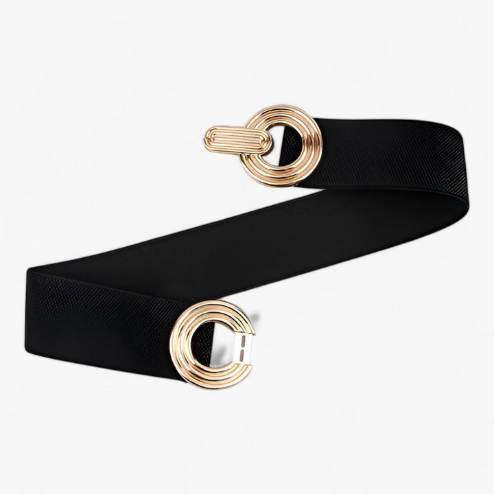 Elastische Tailleband met Ronde Gesp voor Dames-Handtassen-Calora-Zwart-Calora