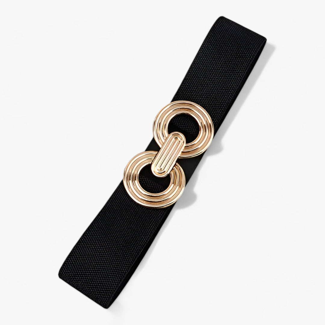 Elastische Tailleband met Ronde Gesp voor Dames-Handtassen-Calora-Zwart-Calora