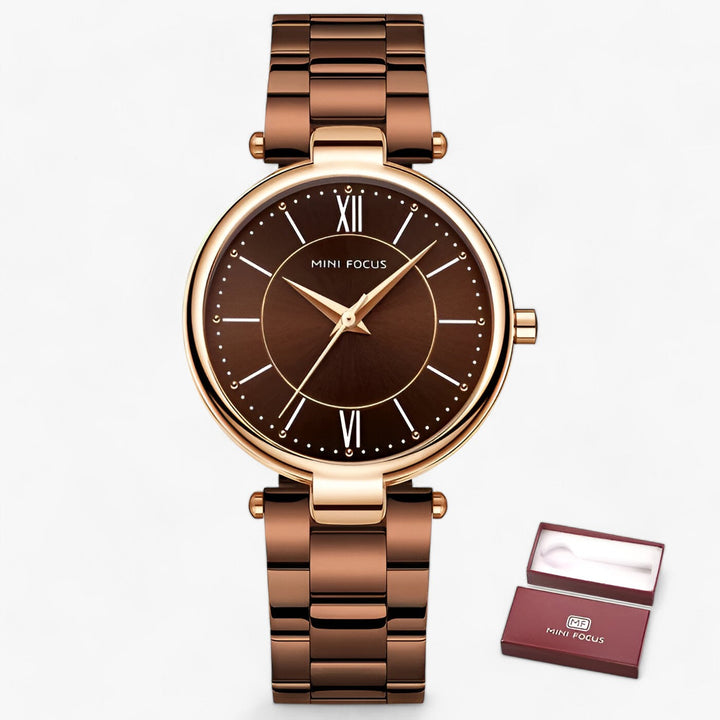Elegant Dames Quartz Horloge RVS en Minimalistische Wijzerplaat-Horloges-Calora-Blauw-Calora