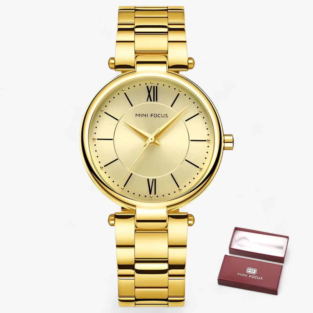 Elegant Dames Quartz Horloge RVS en Minimalistische Wijzerplaat-Horloges-Calora-Blauw-Calora